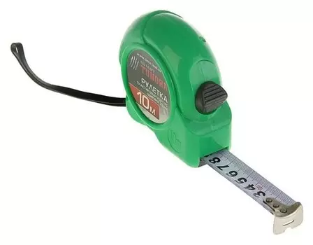 Рулетка Tundra, пластиковый корпус, 10 м х 25 мм