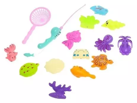 Рыбалка «Большие рыбки» 13 рыбок, удочка, сачок