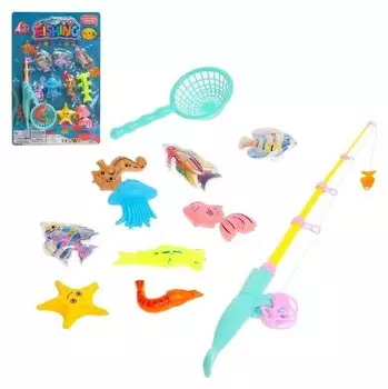Рыбалка «Морские жители» 9 рыбок, удочка, сачок