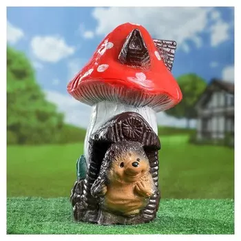 Садовая фигура "Ежик под грибом", 35 см