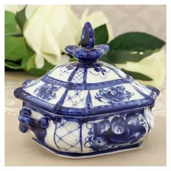 Сахарница «Ларец», малая, гжель