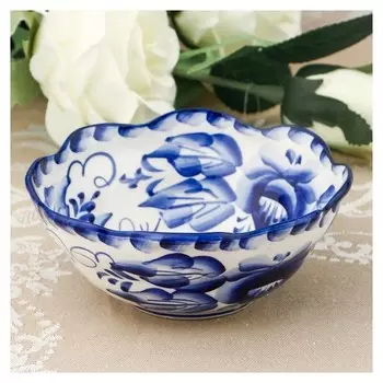 Салатник «Цветок», авт. гордеев, гжель