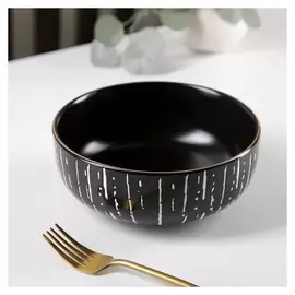 Салатник «Глазурь», 1 л, 18×7 см, цвет чёрный