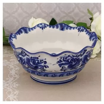 Салатник «Семья», большой, 21×21×13 см, гжель