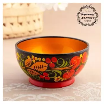 Салатник, средний, 14×6 см, хохлома