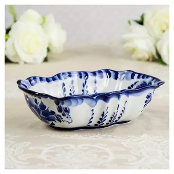 Салатник «Весна», 14×20×6 см, гжель