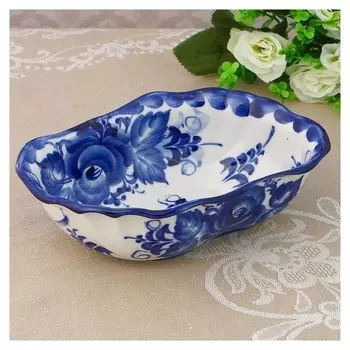 Салатник «Волна», 17×11×5 см, гжель