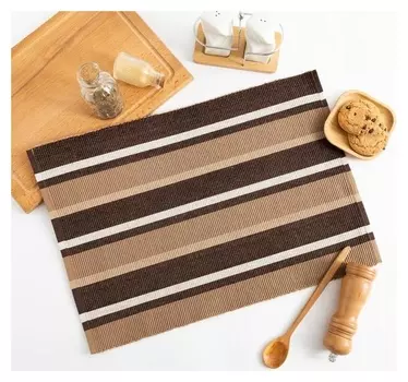 Салфетка этель "Полоски" цв.бежевый, 33*48 см, 500 гр/м2, 100% хлопок