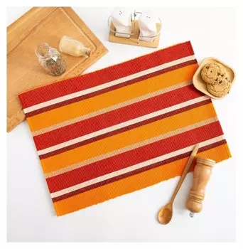 Салфетка этель "Полоски" цв.красный, 33*48 см, 500 гр/м2, 100% хлопок