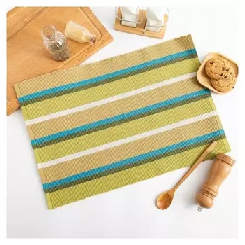 Салфетка этель "Полоски" цв.зеленый, 33*48 см, 500 гр/м2, 100% хлопок