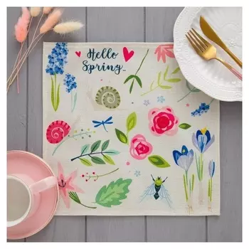Салфетка декоративная "Spring" 30*30см,100% п/э