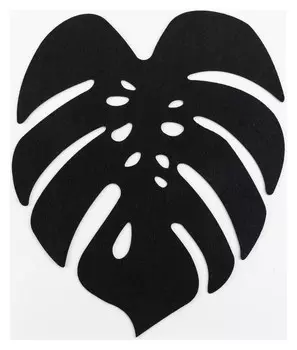 Салфетка декоративная "Тропики" черная, 36,5 х 30 см, 100% п/э, фетр