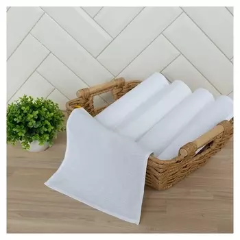 Салфетка для уборки 25х25 - 5 шт, белая вафля 200 гр, хлопок 100%