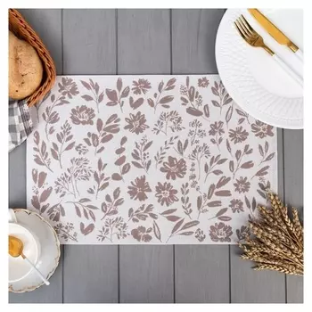 Салфетка "Этель" Flowers Brown 30х45 см вид 2, 35% хл 65% пэ, 370 г/м2