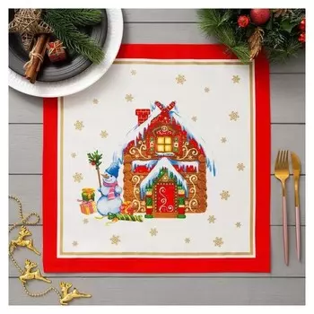 Салфетка "Этель" новогодняя сказка (Вид 2) 40х40 см, 100% хл, саржа 190 гр/м2