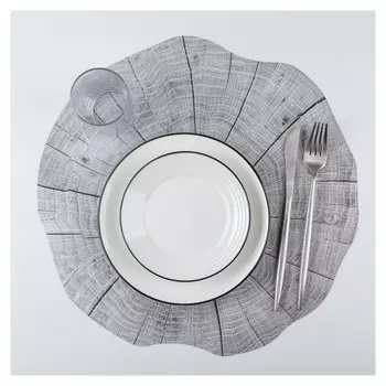 Салфетка кухонная 38×39 см "Спил", цвет серый