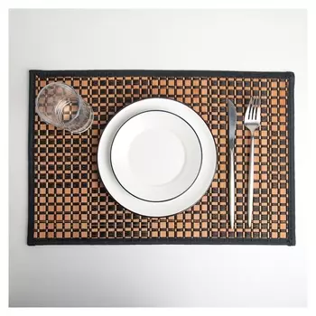 Салфетка кухонная 40×30 см "Шахматы", цвет чёрный