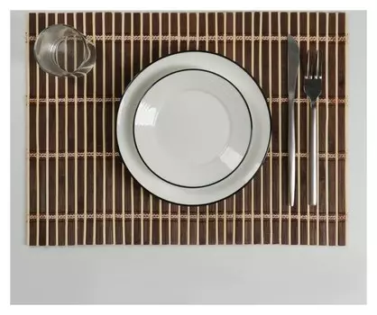 Салфетка кухонная 43×30 см "Соломка", цвет тёмно-коричневый