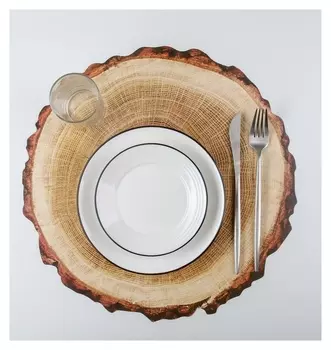 Салфетка кухонная «Спил», 38×39 см, цвет бежевый