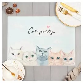Салфетка на стол доляна "Cat Party" ПВХ 40*29см