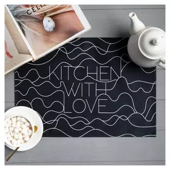Салфетка на стол доляна Kitchen With Love, 30х45 см, полиэстер 100%