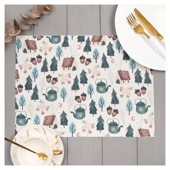 Салфетка на стол "Домики", пвх, 40*29 см