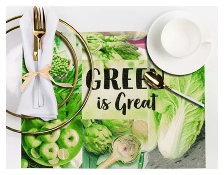 Салфетка на стол "Green Is Great" 29*40 см