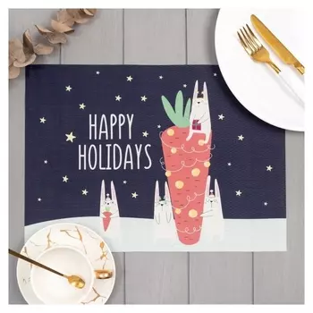 Салфетка на стол "Happy Holidays", пвх, 40*29 см