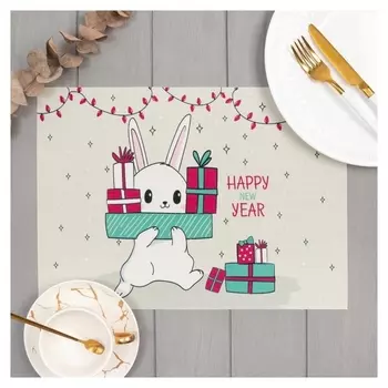 Салфетка на стол "Заяц", пвх, 40*29 см