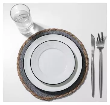 Салфетка плетёная 25×25 см «Мэг» цвет голубой