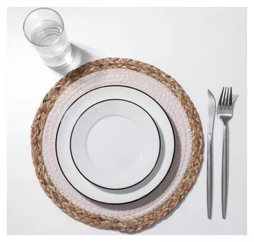 Салфетка плетёная 30×30 см «Мэг» цвет белый