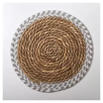 Салфетка-подставка под горячее, плетёная «Кант», D=25 см, цвет серый