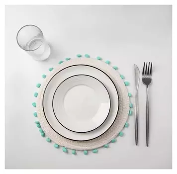 Салфетка сервировочная доляна «Бирюза», D=25 см