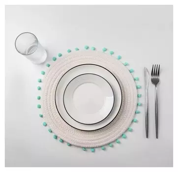 Салфетка сервировочная доляна «Бирюза», D=30 см