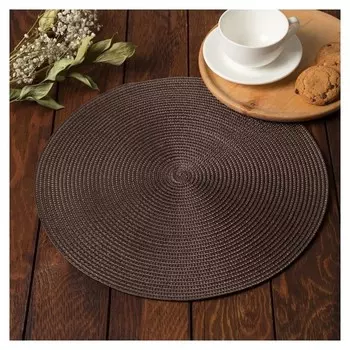 Салфетка сервировочная доляна "Классика", цв.кофейный, D 38 см