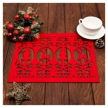 Салфетка сервировочная доляна "Новогодний лес", 38*30 см