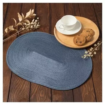 Салфетка сервировочная доляна "Овал", цв.синий, 45*30 см