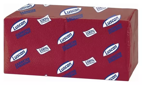 Салфетки бумажные Luscan Profi Pack 1сл24х24 бордовый400шт/уп