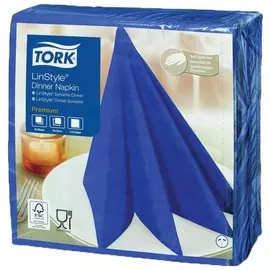 Салфетки бумажные нетканые сервировочные TORK LinStyle Premium, 39х39 см, 50 шт., темно-синие