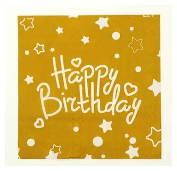 Салфетки бумажные «С днём рождения» 33×33 см, набор 20 шт.