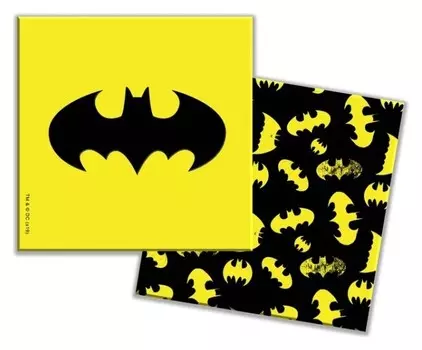 Салфетки бумажные трехслойные "Batman" (Желтые), 33х33 см, 12 штук
