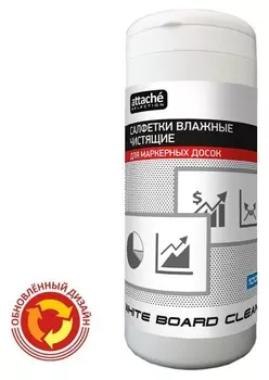 Салфетки для маркерных досок Attache Selection White Board Clean влаж