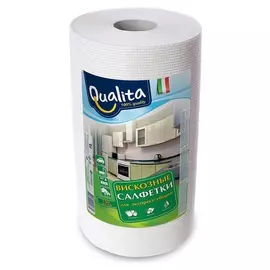 Салфетки хозяйственные Qualita вискоза 150 листов/рулон
