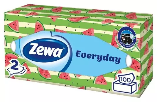 Салфетки косметические Zewa Everyday 6286 2х сл. в кор.100 шт.