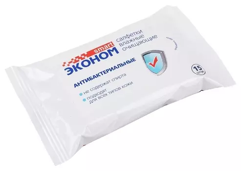 Салфетки влажные Эконом Smart, антибактериальные