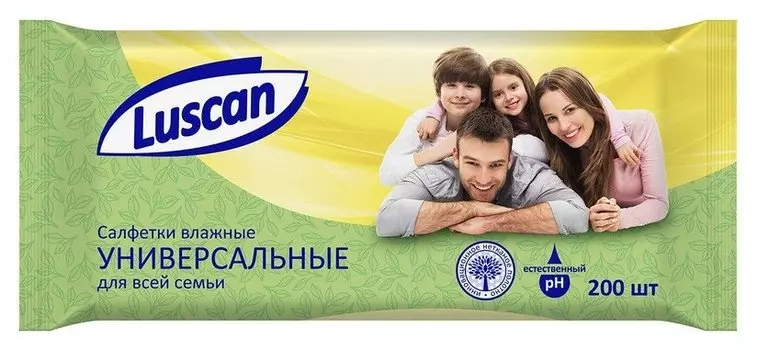 Салфетки влажные Luscan универсальные 200 шт