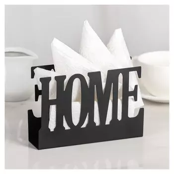 Салфетница 15×4×10 см Home, цвет чёрный