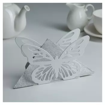 Салфетница «Бабочка», 13,5×4×9 см, цвет белый