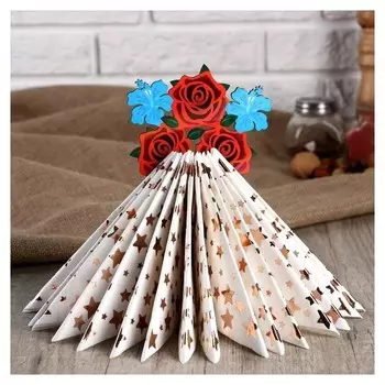 Салфетница деревянная "Ваза с цветами"