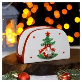 Салфетница доляна «Новогодние помощники», 12,8×6×8 см